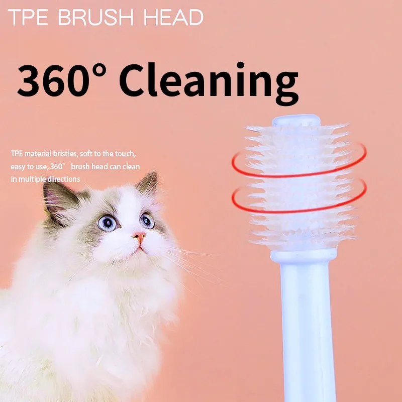 Cepillo de dientes para perros, cuidado bucal, cepillos de dientes para mascotas, cepillo de dientes para perros de 360 grados, pelo suave, cepillo de dientes de cabeza pequeña para limpieza de dientes de perros - imagen 4