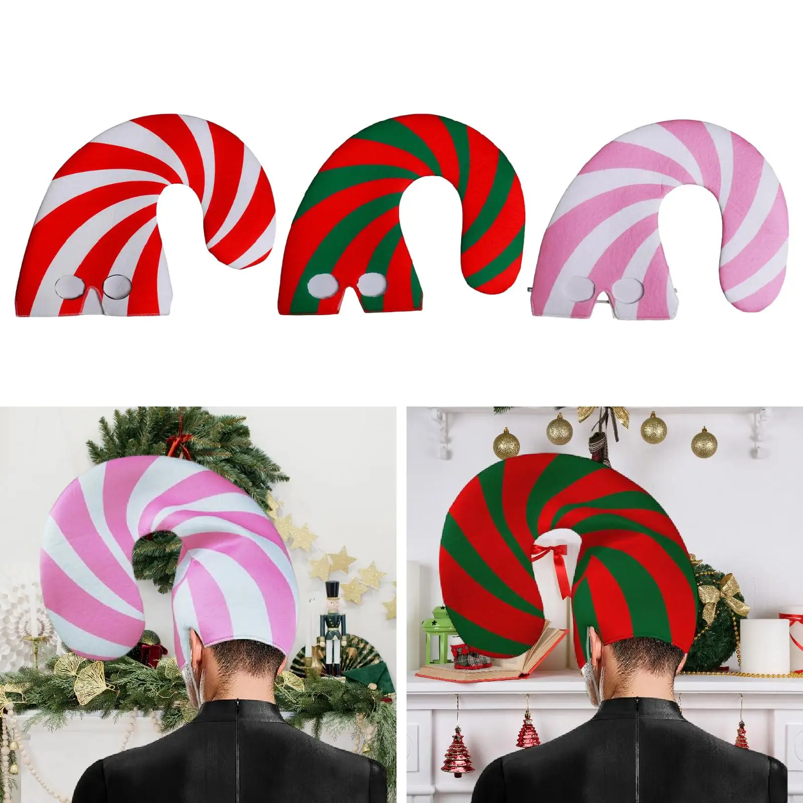 Christmas Candy Cane Hat Gift Comfortable Winter Party Top Hat for New Year Home
