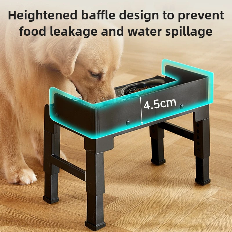 Comedero para perros de elevación ajustable elevado, tazón de acero inoxidable, dispensador de comedero para perros, comederos para mascotas baratos y lentos, protección del cuello para alimentos - imagen 2