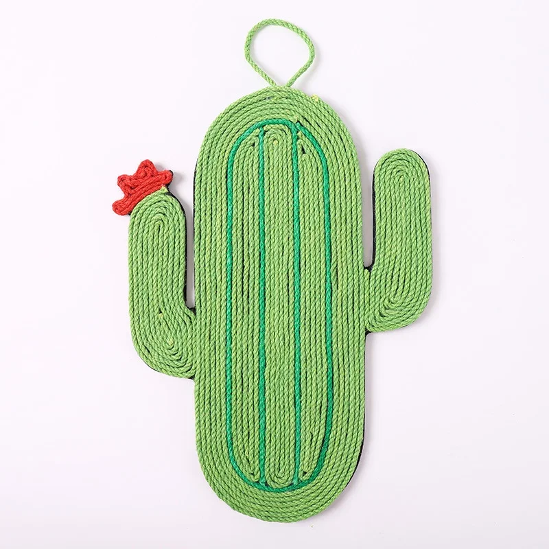 Alfombrilla de Sisal montada en la pared para gatos, tabla de rascar para gatos, forma de Cactus, almohadilla antideslizante duradera, juguetes para mascotas para ejercicio - imagen 4