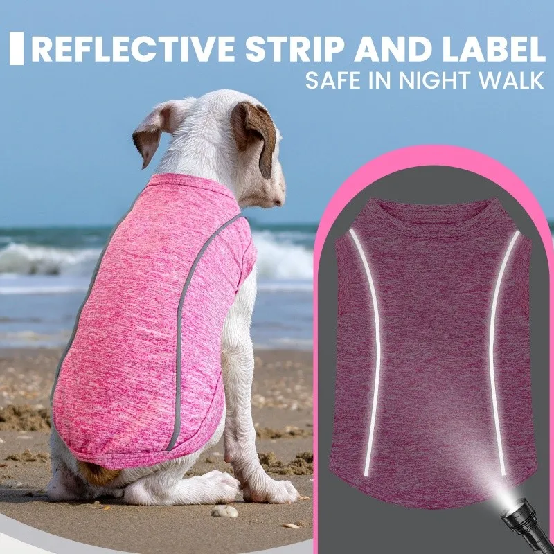 Chaleco fino de verano para perros, ropa reflectante sin mangas para perros, camisa transpirable para cachorros, chaleco de lujo para gatos, ropa con protección solar para mascotas, jersey para perros - imagen 2