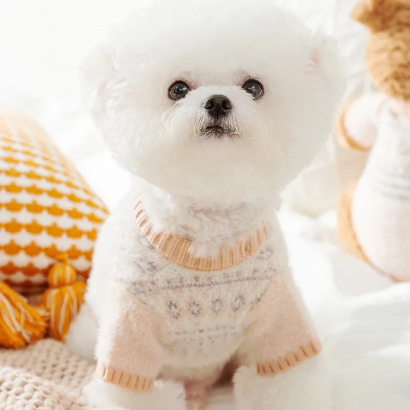Ropa de lujo para perros, suéter de lana para perros y gatos, ropa para cachorros, Chihuahua, Bichon Frise, Bulldog Francés, disfraz para perros de otoño e invierno - imagen 5