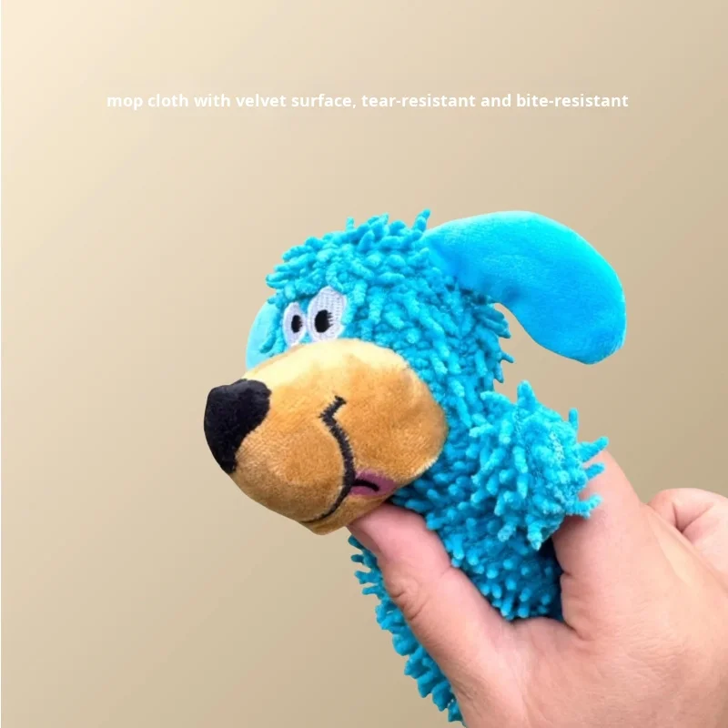 Fregona de peluche chirriante de dibujos animados para perros, juguete a prueba de masticar para cachorros, perros pequeños, Ideal para el hogar, tiempo de juego, regalo de cumpleaños - imagen 4