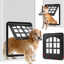 Compuerta para mascotas con pantalla y cierre automático – 4 vías de entrada