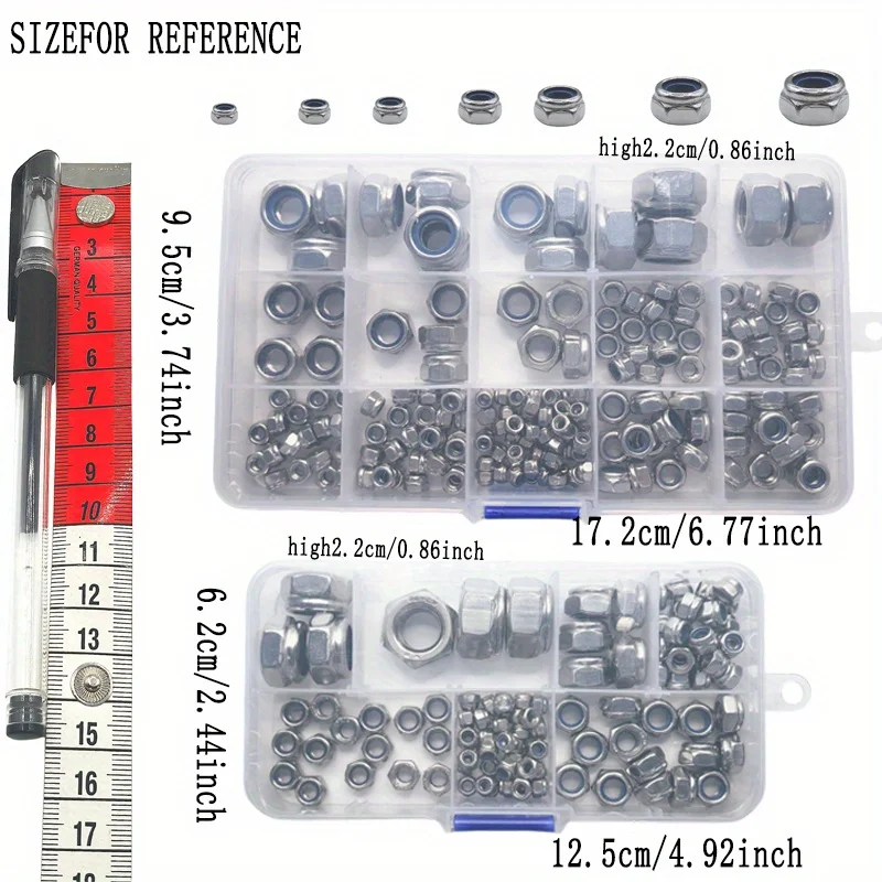 Las tuercas de bloqueo de acero inoxidable de 100/192 piezas son ideales para bloquear las arandelas para evitar aflojar los pernos debido a vibraciones, impactos, etc. - imagen 5