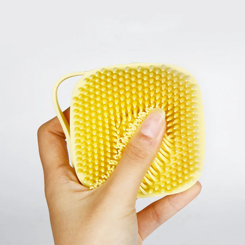 Cepillo de baño de silicona para mascotas para cachorros, cepillo de baño para mascotas 2 en 1, dispensador de champú de masaje para mascotas de silicona suave - imagen 3