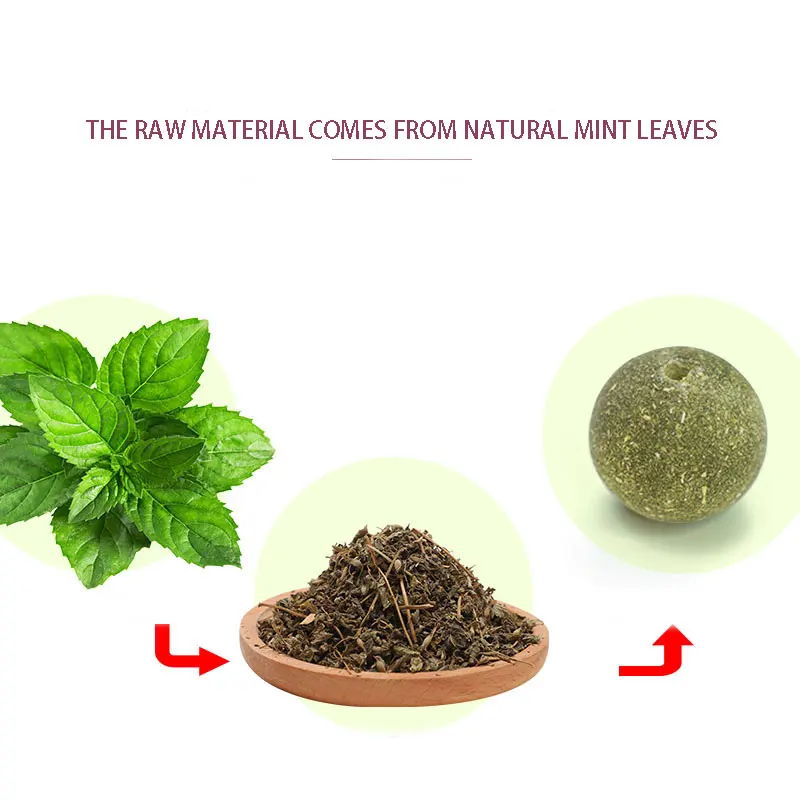Juguete para gatos con hierba gatera, bola Natural, eliminación de hierba para gatos, trata para mejorar la digestión, pegatina de pared, rasguño, picazón, suministro saludable - imagen 2