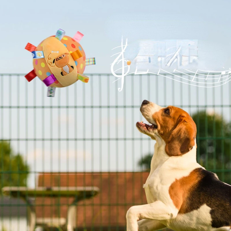 Pelota de peluche para perro, juguete interactivo para masticar para mascotas pequeñas y grandes, chirriantes bolas, accesorios de entrenamiento para cachorros - imagen 5