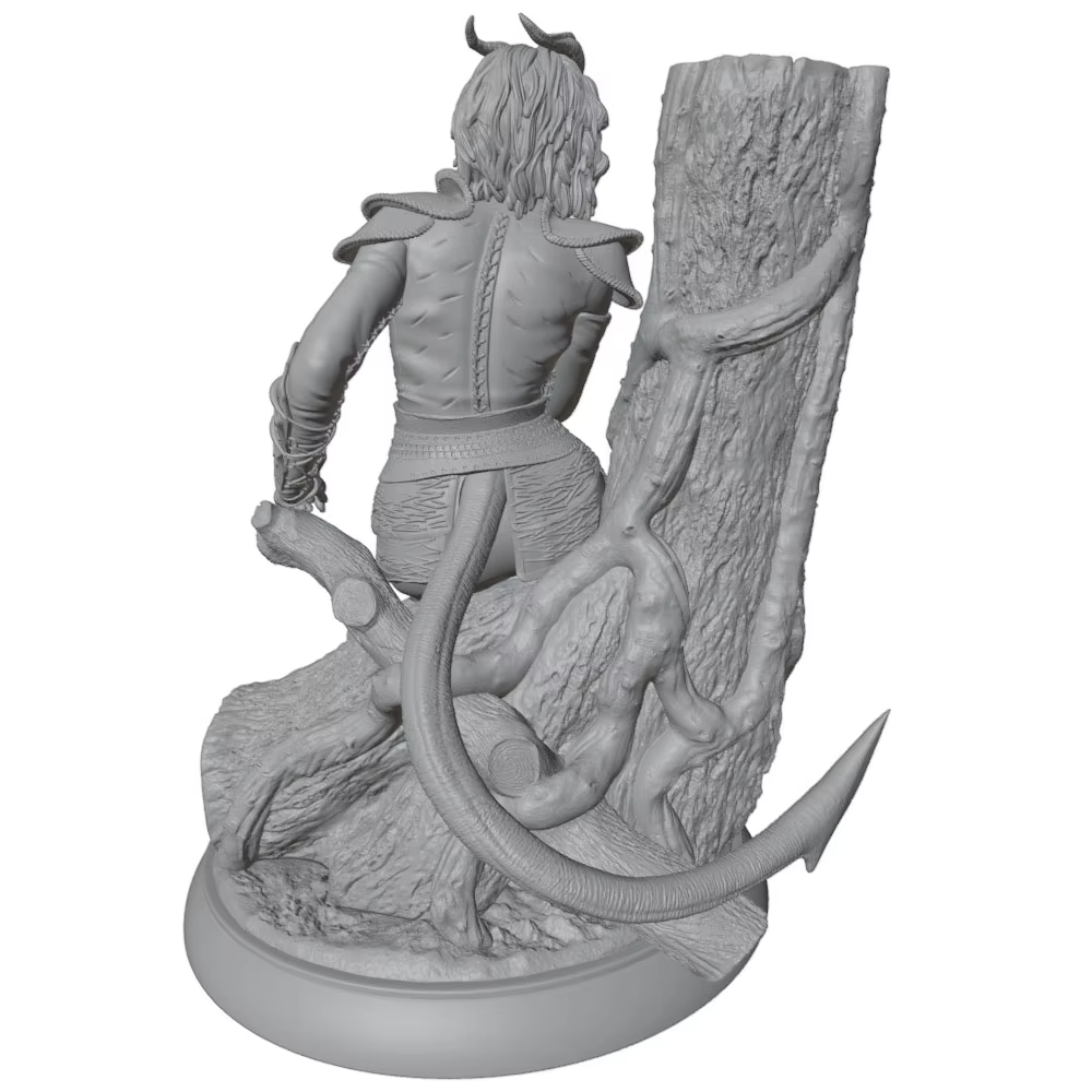 Figura anime GK de gato impresa en 3D – Modelo gris sin montar - imagen 3