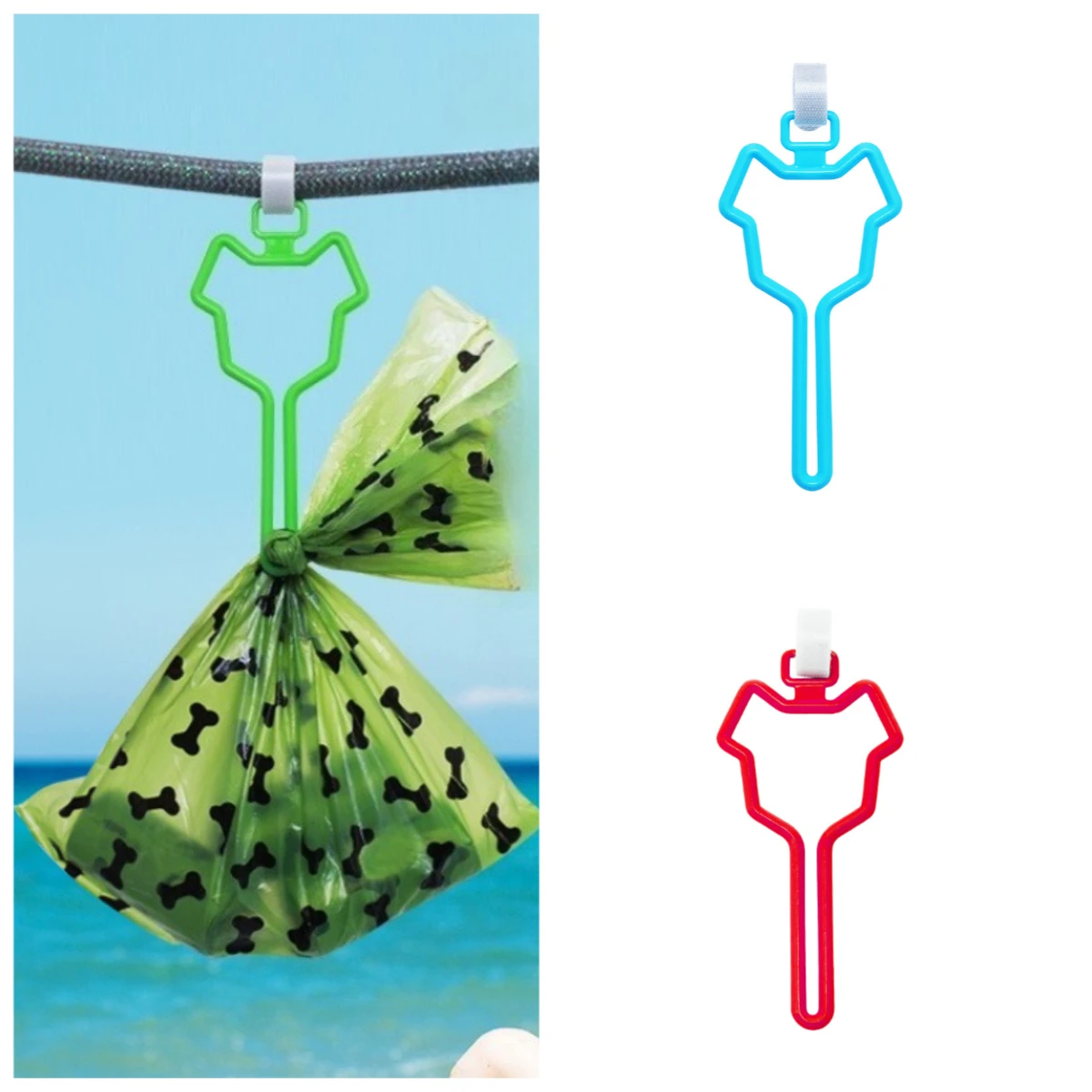 Soporte para bolsa de caca de perro manos libres, dispensador de accesorios de correa para residuos de mascotas, Clip portador de bolsa de caca portátil para caminar con perros