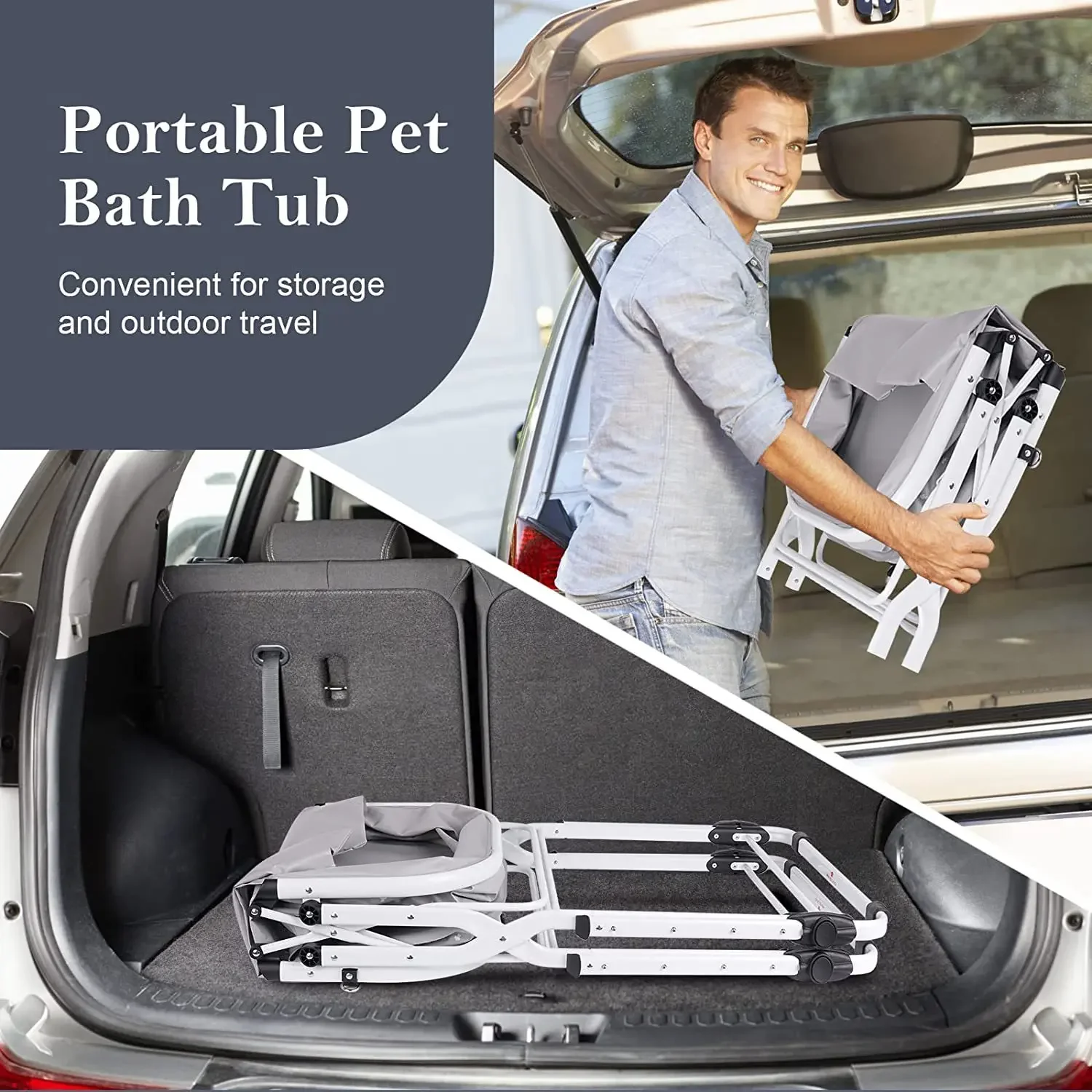 Pet Bathtub The Bathtub Can Be Lifted and Lowered and The Height Can Be Adjusted Folding Dog Bath Sink Bath Rack - imagen 4