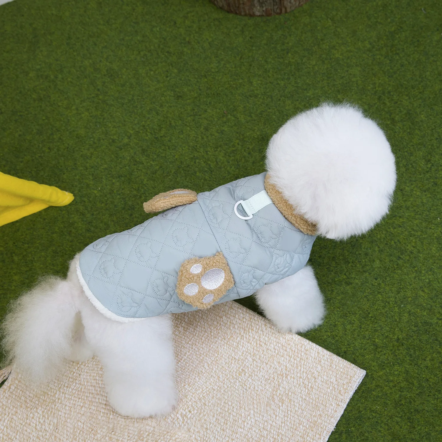 Abrigo cálido grueso con cuello de felpa para otoño/invierno para mascotas, abrigo de dos patas para perros al aire libre, suéter para perros pequeños, ropa para cachorros - imagen 4