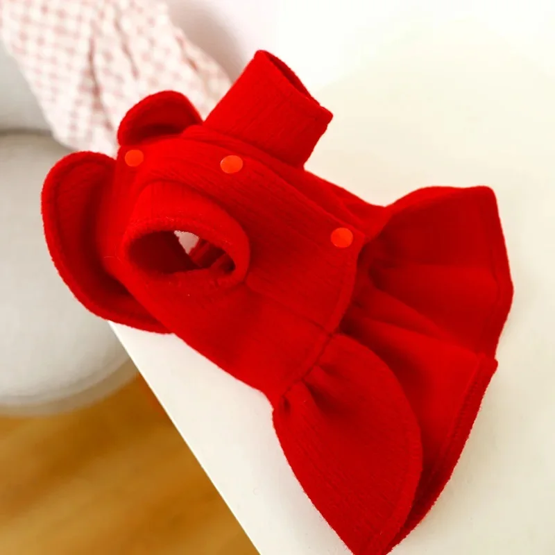 Nuevo disfraz de Navidad, ropa para perros de reno, suéter de punto grueso cálido de invierno, sudaderas con capucha para cachorros, vestido para perros pequeños, niño y niña - imagen 2