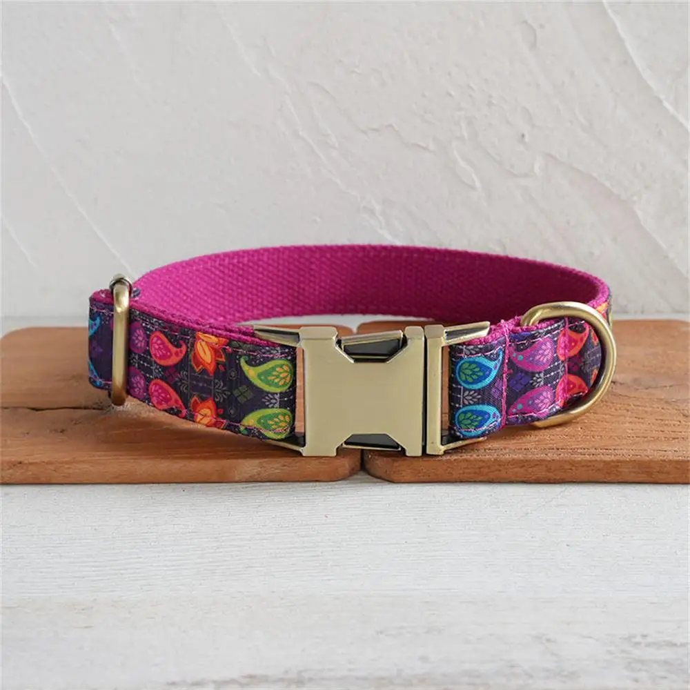 Personalized Dog Collar with Free Engraving, Matching Pet Leash,Customzied Contacts Metal Buckle,Neon Water Realm Collar - imagen 2