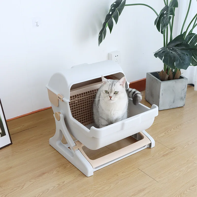 Inodoro para gatos semiautomático autolimpiable grande semicerrado - imagen 4