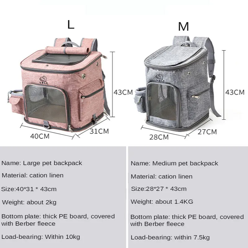 Mochila transportadora Para mascotas de gran capacidad Para gatos, bolsa de viaje transpirable para exteriores, portátil Para perros y gatos, Mochila Para Perro, senderismo - imagen 4