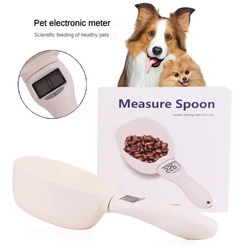 Báscula de comida para gatos, taza electrónica LCD para pesar alimentos para perros, cuchara medidora de precisión para alimentación de mascotas, alimentador para gatos con pantalla Digital - imagen 4