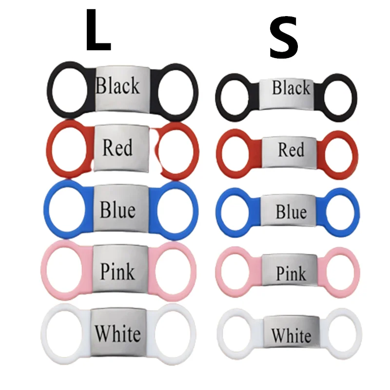 Etiqueta de identificación de silicona para perro y gato, placa de identificación grabada personalizada, de acero inoxidable, antipérdida, goma extensible - imagen 2