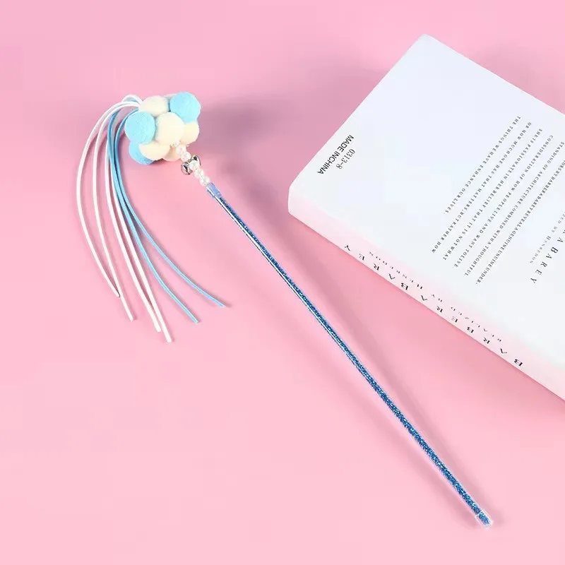 La nueva Hada caliente cosquillas gato palo bola de pelo campana de plumas lindo gato especial borla de mano cosquillas gato palo suministros para mascotas - imagen 3