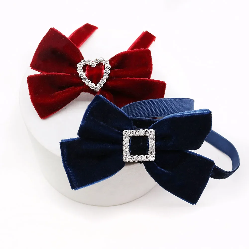 New 50PCS Dog Bowtie Fashion Diamond Winter Bow Tie Collar For Dogs Pets Cute Pet Grooming  Dog Accessories For Small Dogs - imagen 4