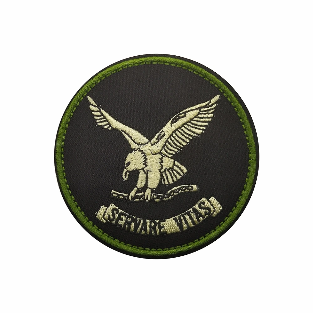 Parches de bordado de insignia, círculo bordado, insignia de brazalete, adorno, águila Sukll, táctica militar - imagen 3