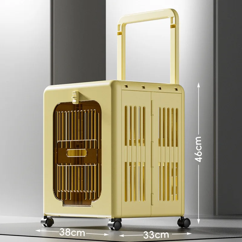 Suministros para mascotas, caja para gatos al aire libre, caja de aire transpirable, suministros para cachorros y mascotas, caja de varilla de tracción de rueda universal sin jaula de aire - imagen 4