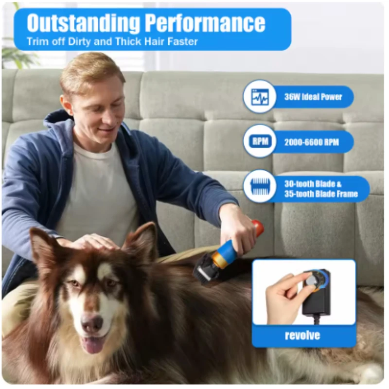 Maquinilla eléctrica para cortar el pelo de mascotas, cortaúñas con regulación de velocidad, cabezal de corte reemplazable, suministros agrícolas, recorte de alfombras multifuncional de ovejas - imagen 3