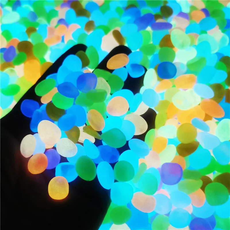 50 Uds. De guijarros que brillan en la oscuridad para acera, jardín, terraza, césped, jardín, Patio, pecera, decoración de acuario, piedra brillante - imagen 3