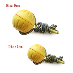 Pelota flotante EVA con cuerda para perros – Juguete masticable