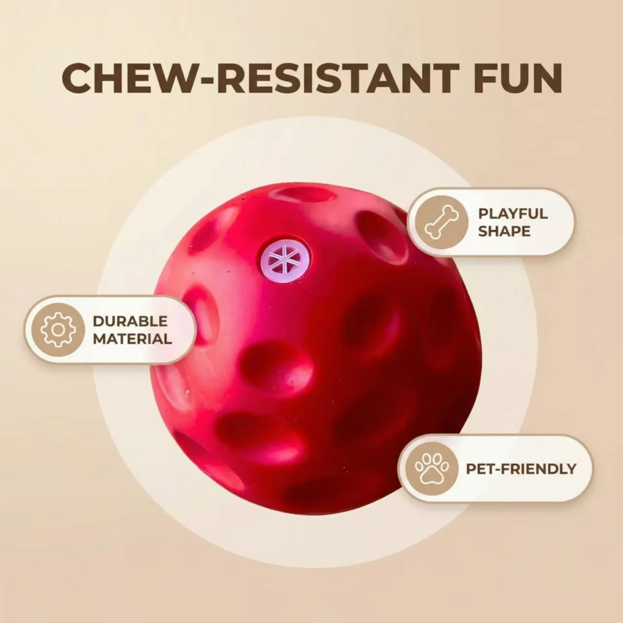 Pelota con sonido para perros – Juguete masticar y limpieza dental - imagen 5