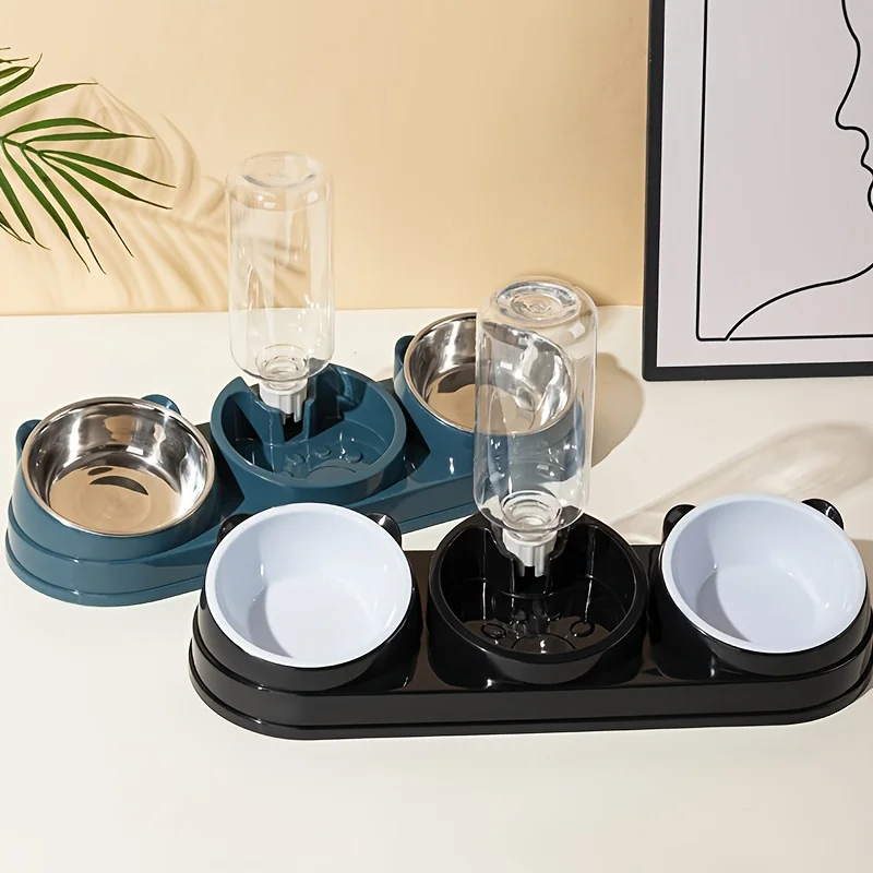 Comedero elevado y bebedero automático para gatos - 2 en 1 práctico - imagen 4
