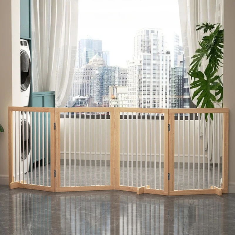 Valla plegable de madera maciza para perros y gatos, valla para puerta, barras para mascotas, carcasa para perros, accesorios para cachorros, barrera para perros y bebés - imagen 2