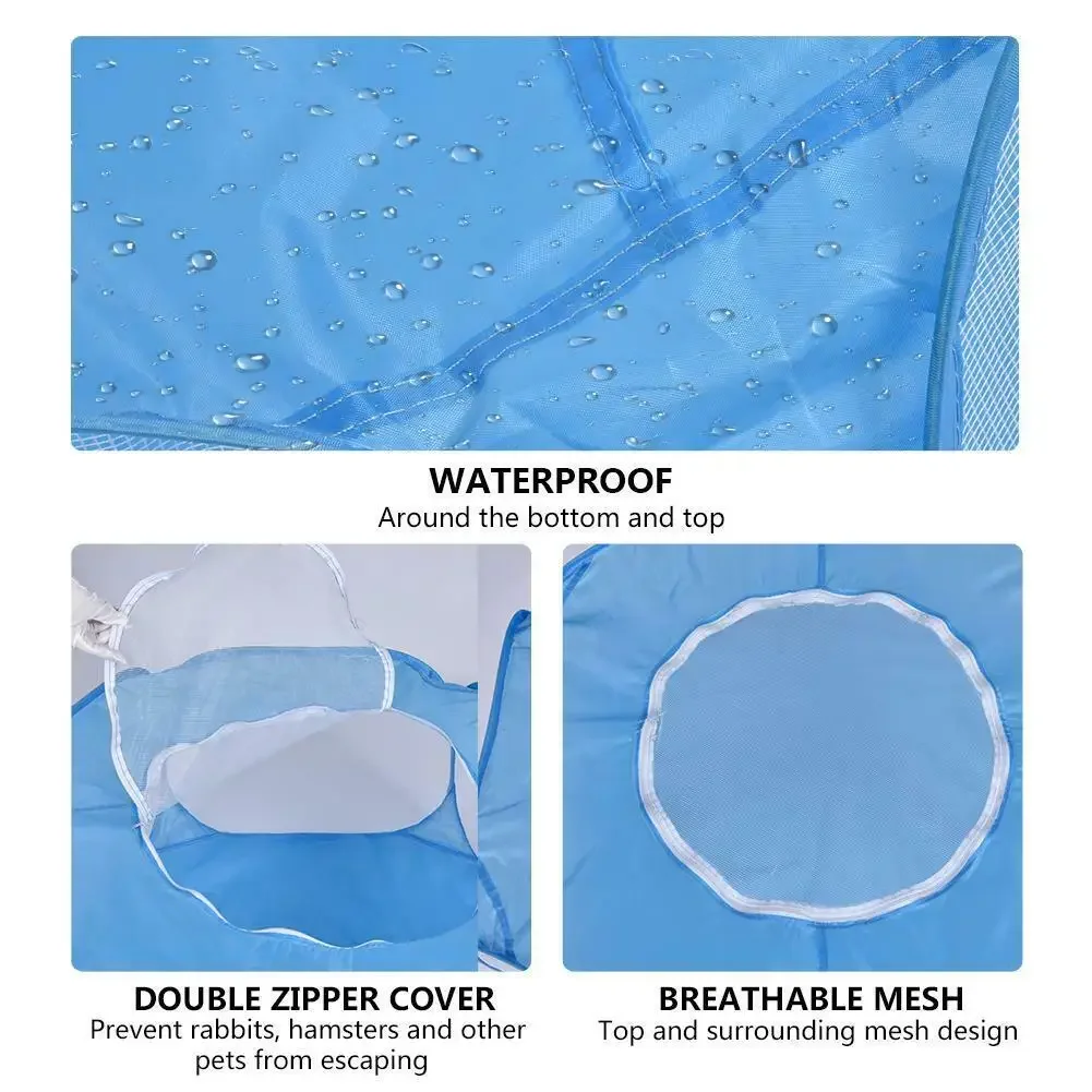 Valla portátil para perros, parque infantil para cachorros, interior y exterior, para animales pequeños, valla para hámster, tienda, jaula con cubierta, casa de Camping impermeable - imagen 2