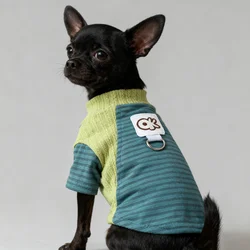 Camisa a rayas para perros, ropa cálida y suave para perros, camisetas interiores para cachorros de otoño, jerséis con estampado bonito para gatos, sudaderas para Chihuahua, chaleco para mascotas