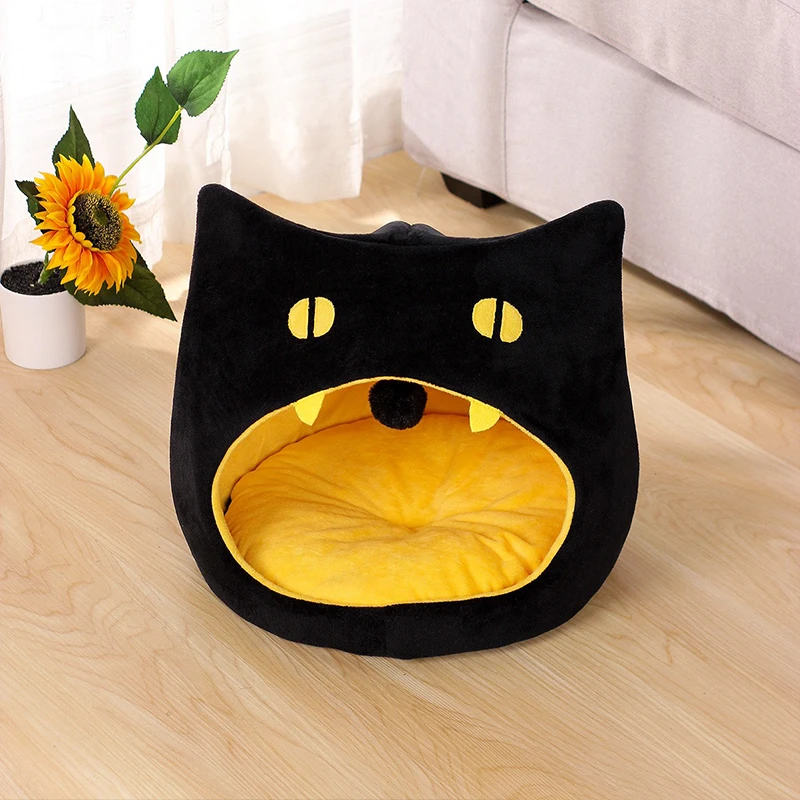 Cama de invierno para gatos, artículos de Halloween, casas y Habitats cálidos para mascotas, accesorios para cachorros de Navidad, suministros para perros, accesorios para gatitos - imagen 2