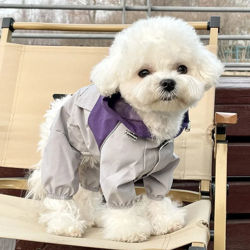Ropa para mascotas, impermeables a prueba de viento con capucha, prevención de mosquitos, chaqueta para exteriores, mono, impermeable, productos para mascotas, accesorios, monos - imagen 2