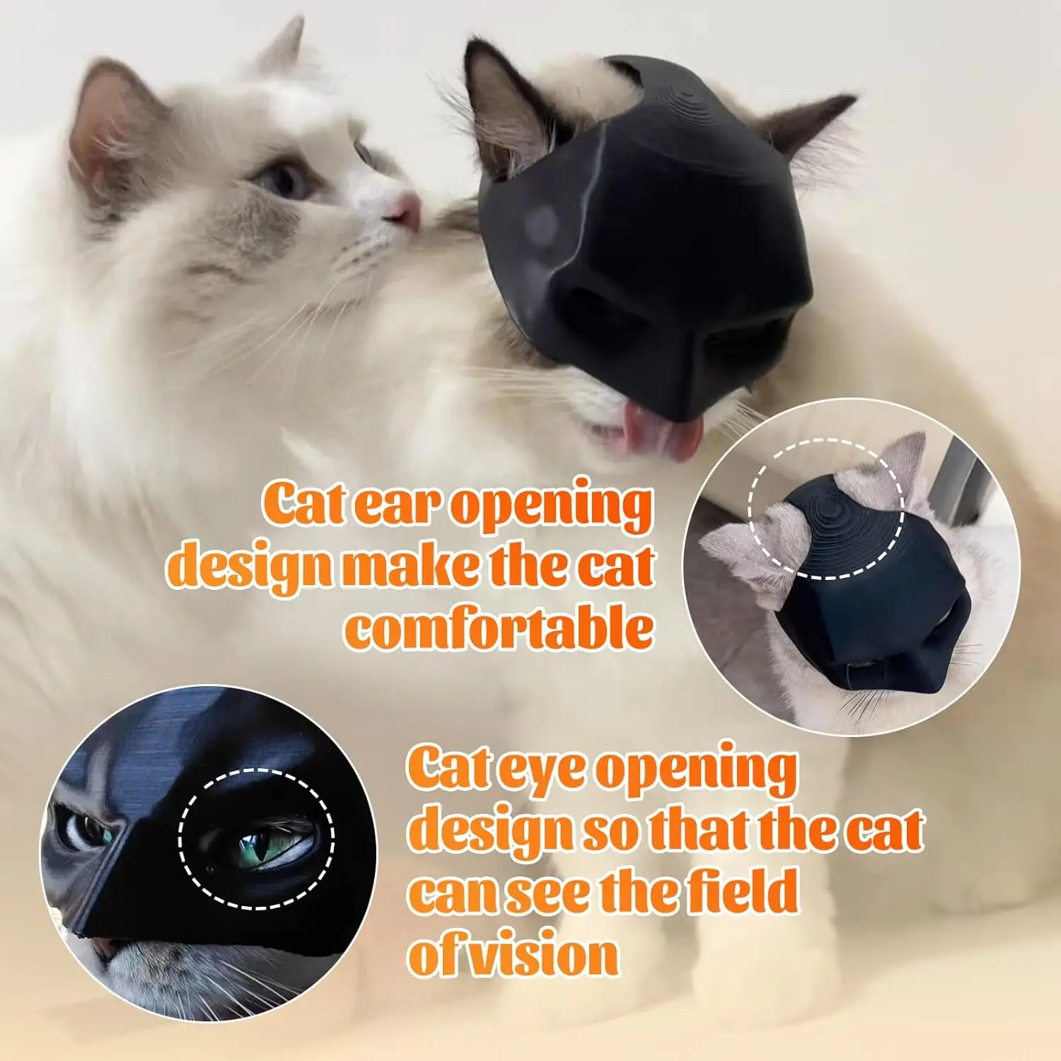 Máscara de batcat, máscara de catbat negra para gatos, accesorios divertidos de disfraces de Halloween, cosplay de gato de murciélago para Halloween o diversión diaria - imagen 2