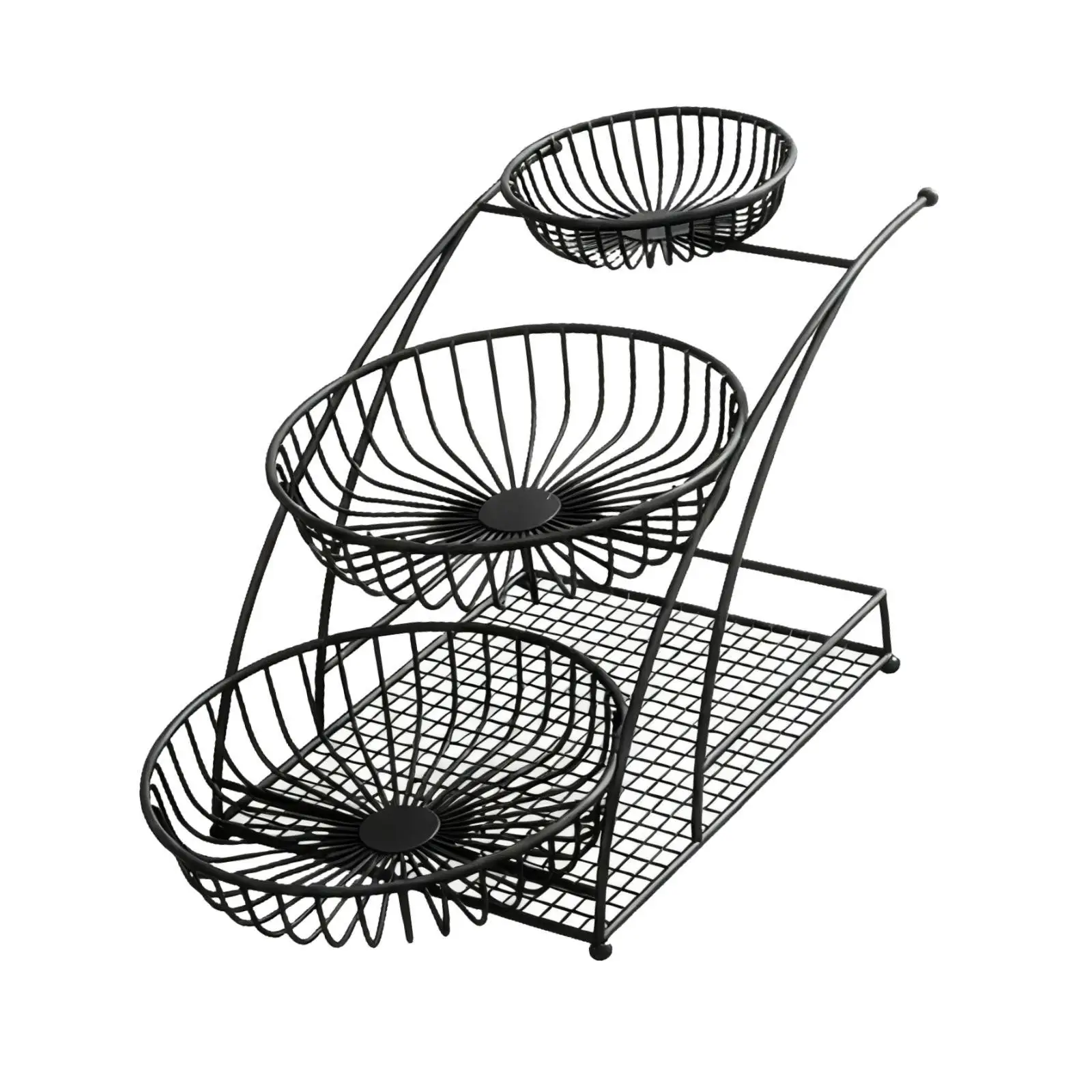 Cesta de frutas de 3 niveles, organizador de artículos diversos de escritorio, soporte de fruta, decoración para encimera - imagen 2