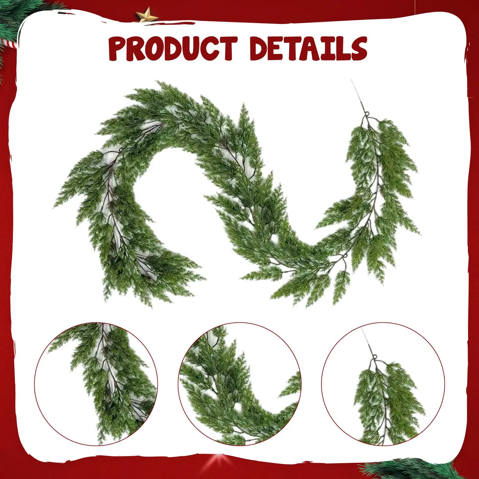 Guirnalda navideña, decoración navideña realista para mesa de chimenea navideña - imagen 5