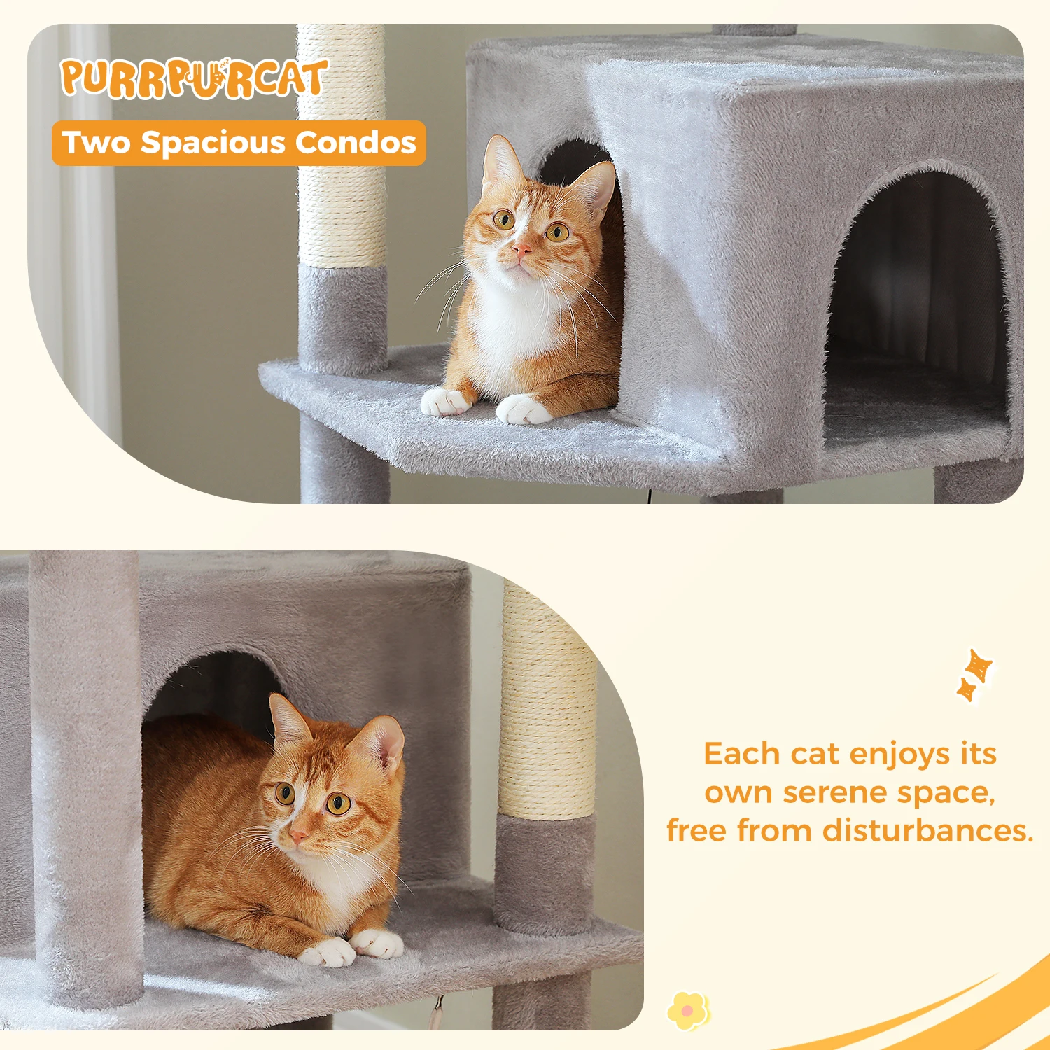 Árbol para gatos de varios niveles para interiores, torre grande para gatos con postes rascadores, Condo espacioso para gatos, perca superior suave, muebles para gatos, juguetes para gatos - imagen 5