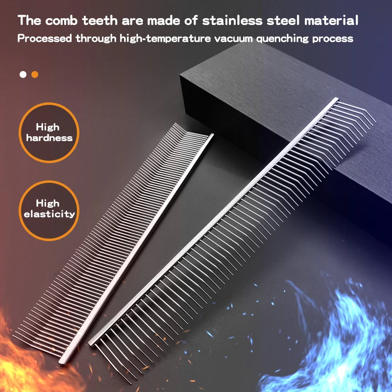 Peine para el cuidado de mascotas con gancho curvo, recogida profunda de cabello y textura esponjosa, belleza para entrenador de mascotas, peine con dientes curvos - imagen 5