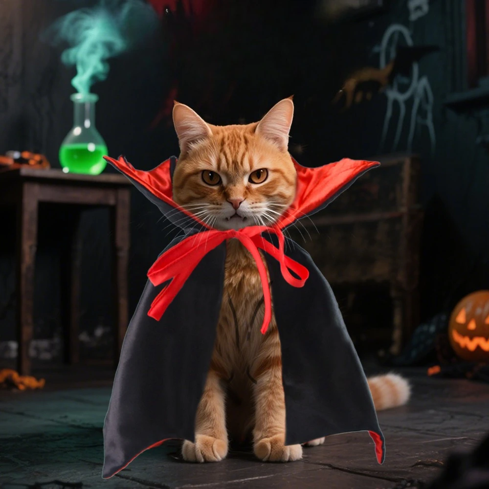 Divertido disfraz de Halloween para perros y gatos, disfraz para perros pequeños, capa de vampiro, ropa para perros y gatos, suministros para mascotas - imagen 3