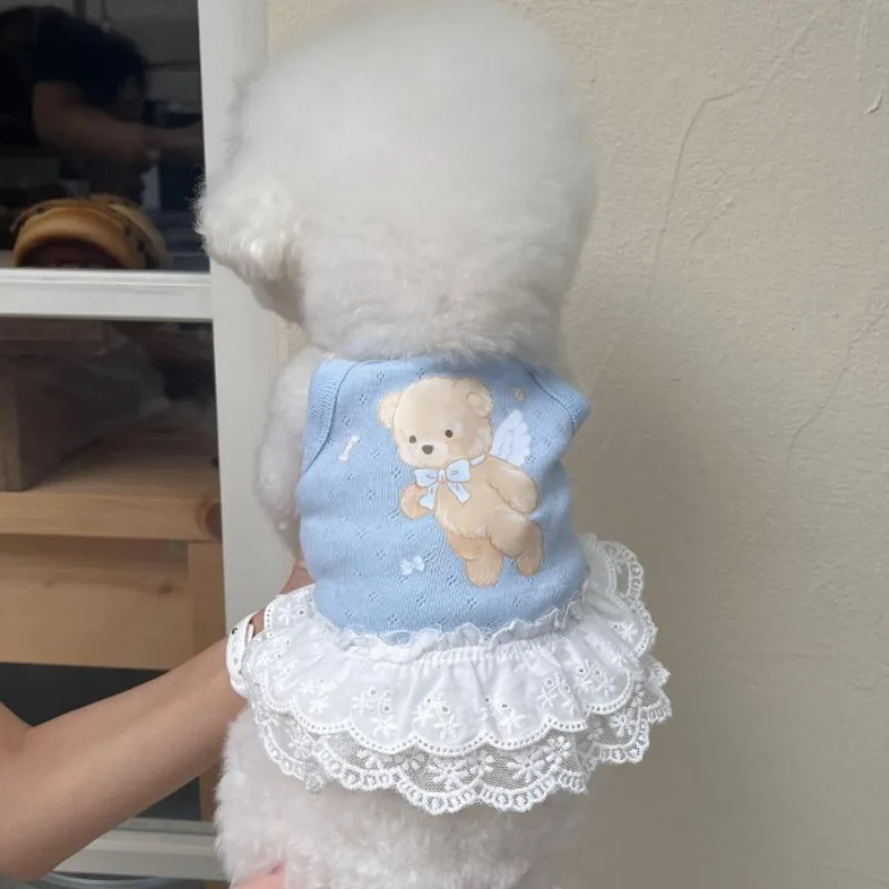 Vestido de encaje para gatos y perros pequeños y medianos transpirable - imagen 3