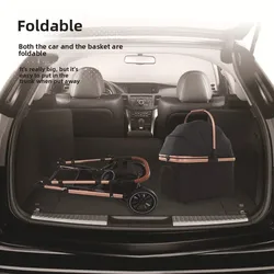 Transportín de viaje plegable con carrito para perros y gatos