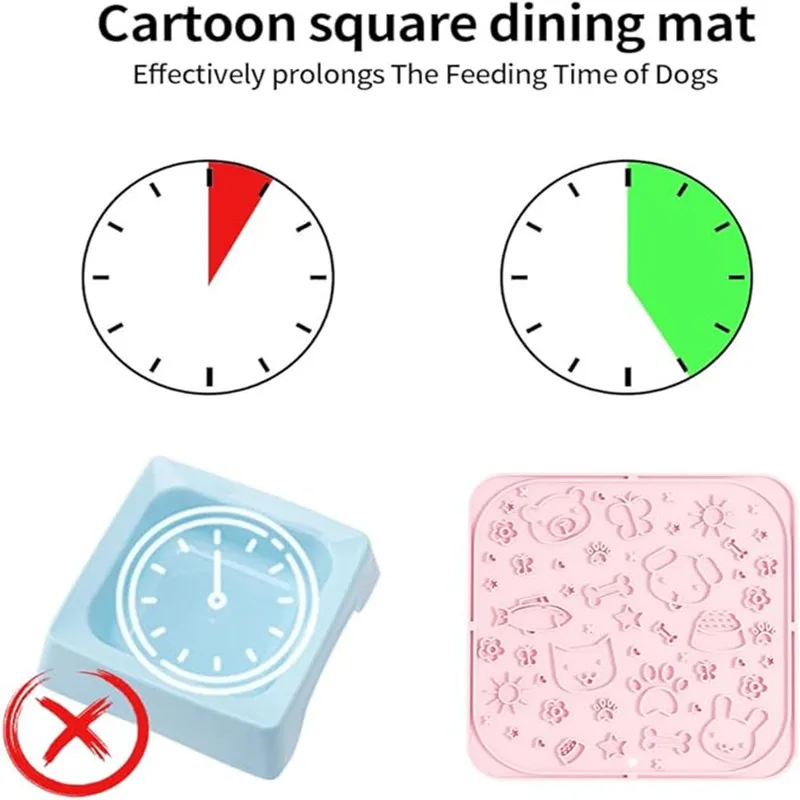 Alfombrilla de silicona para lamer comida lenta para mascotas, cuenco de comida antiasfixia con forma de dibujos animados, esterilla para pérdida de peso para gatos y perros - imagen 3