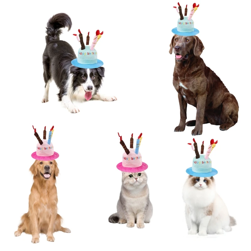 Sombrero para perro mascota para fiesta de cumpleaños, sombreros ajustables para perro, gorra para gato, accesorios para perros, disfraces para perros, sombrero de vestir para el cuidado de cachorros, suministros para mascotas - imagen 2