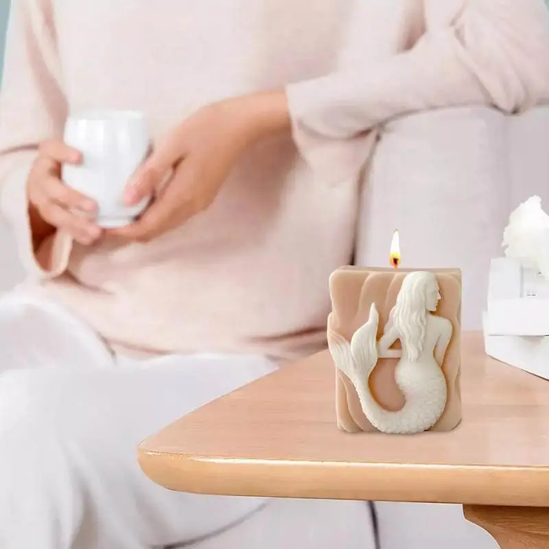 Molde de silicona 3D para velas perfumadas, molde de jabón de silicona para jabones hechos a mano DIY, barras de loción, cera, arcilla, manualidades artísticas - imagen 2