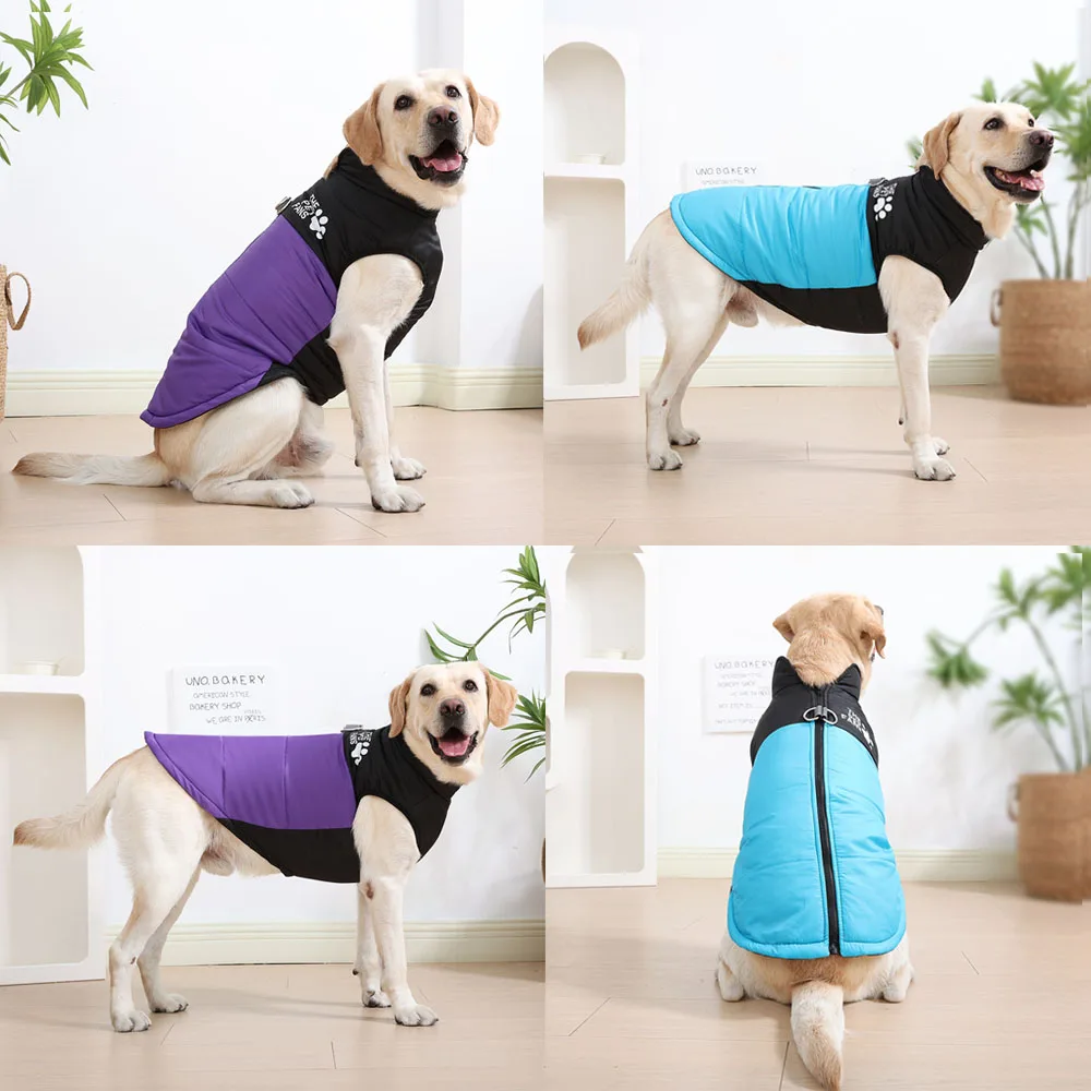 Chaqueta de invierno para perros grandes, abrigo, ropa a prueba de viento para perros medianos y grandes, chaleco Labrador, trajes acogedores y cálidos, ropa para mascotas Golden Retriever - imagen 5