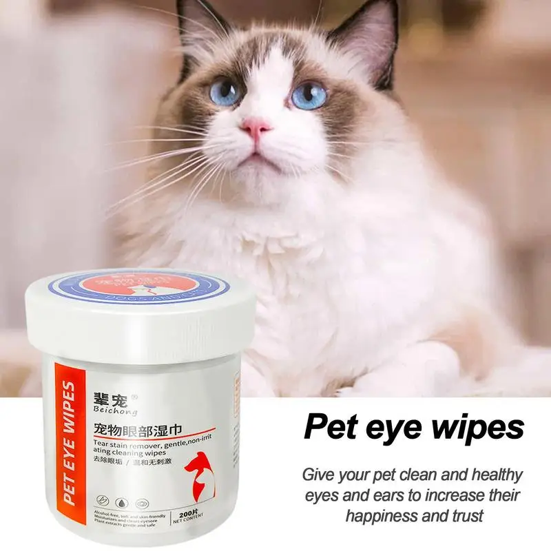 Toallitas de limpieza desechables para perros y gatos, 200 piezas, toallitas húmedas para los dientes, almohadillas para los ojos de los oídos, productos de aseo higiénico - imagen 2
