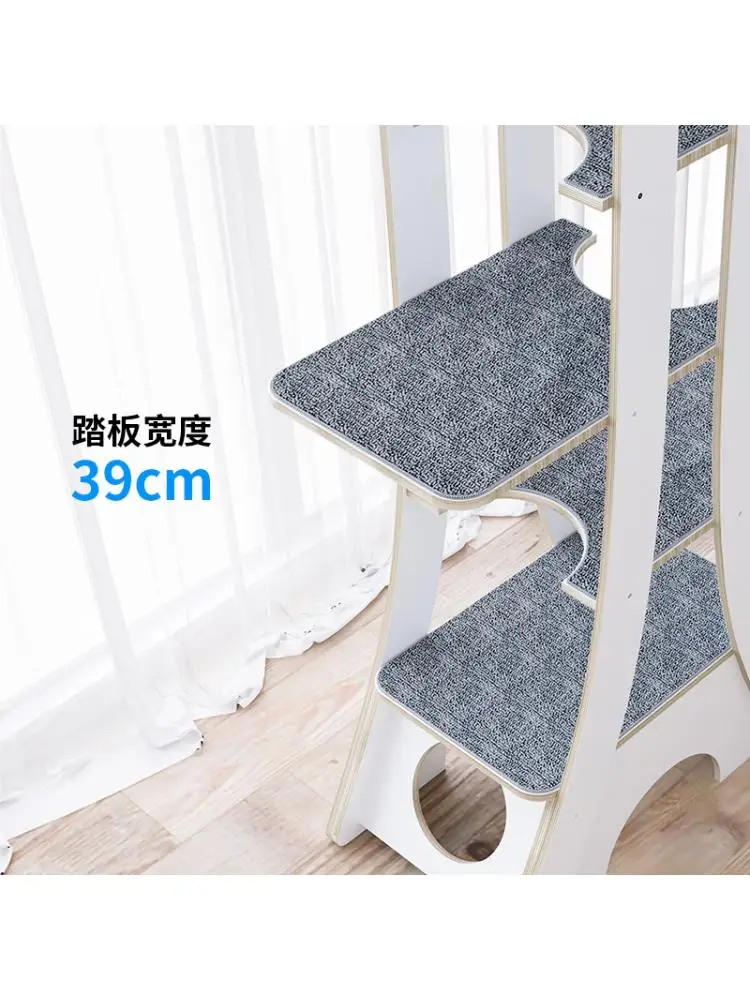 Marco de escalada de gato de madera maciza de lujo grande, arena, tipo de configuración, estante estable, tobogán - imagen 2